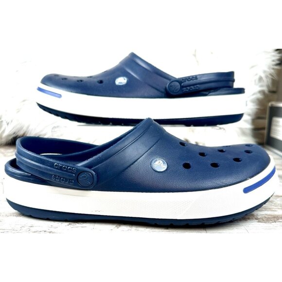 EUC! CROCS Crocband II Slip-On Clogs Men’s Size 11 Navy Waterproof Comfort - Picture 12 of 12